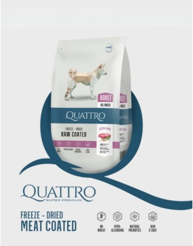 Quattro 3 kg Extra Lamb su ėriena sausas šunų pašaras