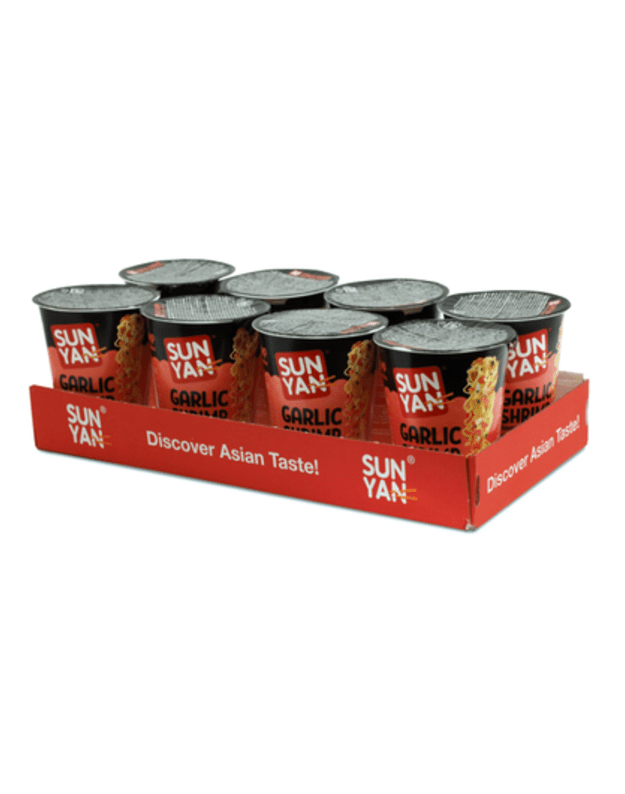 8 vnt. Greitai paruošiamų makaronų SUN YAN aštraus skonio „Hot&Spicy“ po 65g.